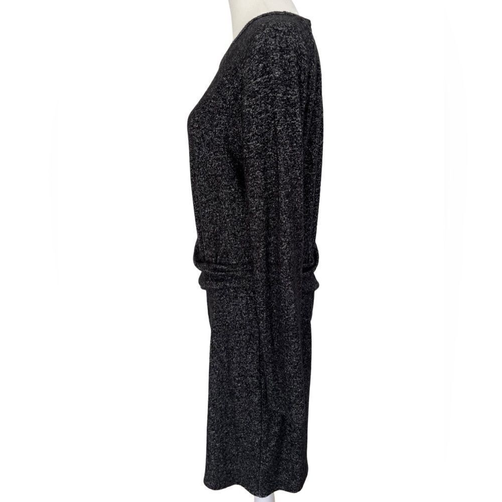 Athleta Solitude Dress, Black/ Gray Long Sleeve Ruched Waist 362808 size M - Picture 6 of 9